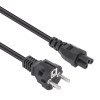 Mains Power Cord/Cable, Euro 2-pin (CEE 7/4 Schuko) plug to C5 Female (cloverleaf/triangular), 3m, 2.5A, Lead, Lifetime Warranty