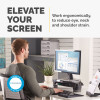 Fellowes Computer Monitor Stand with 3 Height Adjustments - Smart Suites Monitor Riser Plus with Storage Area - Ergonomic Adjustable Monitor Stand for Computers - Max Weight 10KG/Max Size 21"