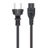 Mains Power Cord/Cable, Euro 2-pin (CEE 7/4 Schuko) plug to C5 Female (cloverleaf/triangular), 1m, 2.5A, Lead, Lifetime Warranty
