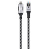 USB-C to Gigabit (10/100/1000 Mbps) Network Ethernet RJ45 Cable, Length 2m, Multi-Gigabit Ethernet, Black/Silver, Three Year Warranty