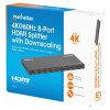 4K@60Hz 8-Port HDMI Splitter with Downscaling, Splits One HDMI Input to Eight HDMI Outputs (1x8), 18G, EDID Switch for Downscaling, Black