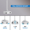 Projector Mount, Ceiling, Universal, Full Motion, Height Range: 745 to 1145mm, Max 35kg, White, 360Â° rotation, +/-20Â° Tilt, and +/-8Â° Swivel, Lifetime Warranty