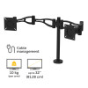 Fellowes Dual Monitor Arm - Vista Monitor Mount for 10KG 26 inch Screens - Ergonomic Adjustable Monitor Arm Desk Mount - Pan 180Â° Rotation 360Â°, VESA 75 x 75/100 x 100 - Black
