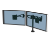 Fellowes Dual Monitor Arm - Vista Monitor Mount for 10KG 26 inch Screens - Ergonomic Adjustable Monitor Arm Desk Mount - Pan 180Â° Rotation 360Â°, VESA 75 x 75/100 x 100 - Black