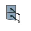 Fellowes Dual Stacking Monitor Arm - Platinum Series Monitor Mount for Two 8KG 27 Inch Screens - Adjustable Dual Monitor Desk Mount - Tilt 45Â° Pan 180Â° Swivel 360Â° Rotation 360Â°, VESA 75 