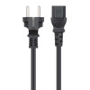 Mains Power Cord/Cable, Euro 2-pin plug (CEE 7/4 Schuko) to C13 Female (kettle lead), 1m, 10A, Black, Lifetime Warranty