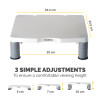 Fellowes Computer Monitor Stand with 3 Height Adjustments - Standard Monitor Riser with Cable Management - Ergonomic Adjustable Monitor Stand for Computers - Max Weight 27KG/Max Size 21" - Pl