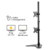 Fellowes Dual Stacking Monitor Arm - Seasa Freestanding Monitor Mount for 8KG 32 inch Screens - Ergonomic Adjustable Monitor Arm - Tilt 45Â° Pan 120Â° Rotation 360Â°, VESA 75 x 75/100 x 100 -