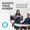 Fellowes Dual Monitor Arm - Platinum Series Monitor Mount for Two 8KG 40 Inch Screens - Adjustable Dual Monitor Desk Mount - Tilt 45Â° Pan 180Â° Swivel 360Â° Rotation 360Â°, VESA 75 x 75/100 