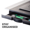 Fellowes Computer Monitor Stand with 5 Height Adjustments - Office Suites Monitor Riser with Storage Tray - Ergonomic Adjustable Monitor Stand for Computers - Max Weight 36KG/Max Size 28" - G