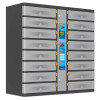 Kiosk Laptop Charging Cabinet USB-C 65W 16-bay (individual compartment - PIN locked), Suitable for USB-C laptops (to 17.3"), iPads, MacBooks, Chromebooks, other USB-C devices, Bays 448x328x12