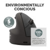 Fellowes Vertical Wireless Mouse Breyta Plus+ Ergonomic Left Handed Vertical Mouse with Antibacterial Protection Medium