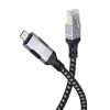 USB-C to Gigabit (10/100/1000 Mbps) Network Ethernet RJ45 Cable, Length 2m, Multi-Gigabit Ethernet, Black/Silver, Three Year Warranty