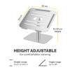 Fellowes Laptop Riser Alumia Desk Based Laptop Stand Max Size 15 inch Max Weight 5kg Silver