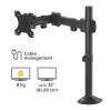 Fellowes Monitor Arm - Reflex Monitor Mount for 8KG 32 Inch Screens - Adjustable Monitor Desk Mount - Tilt 45Â° Pan 180Â° Rotation 360Â°, VESA 75 x 75/100 x 100 - Black