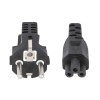 Mains Power Cord/Cable, Euro 2-pin (CEE 7/4 Schuko) plug to C5 Female (cloverleaf/triangular), 3m, 2.5A, Lead, Lifetime Warranty