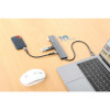 USB-C Dock/Hub, Ports (x7): USB-A (x3) and USB-C (x4), with Power Delivery (PD) 100W- requires external USB-C charger (not included). USB powered (no external power supply required) when PD i
