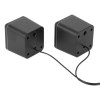 Manhattan 2600 Series Speaker System, Two Speakers, Black/Silver, USB for Stereo Audio and Power, Output: 2x 3W, Decent Sound, Integrated rotary volume control, USB-C/USB-A Adapter, Cable 1.4
