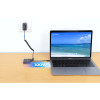 Manhattan USB-C to Dual HDMI & USB-A Adapter, Dual 4K@30Hz or Single 4K@60Hz, Power Delivery 100W, 480 Mbps (USB 2.0), Cable 15cm, Black, Male to Female, Three Year Warranty - 154321