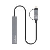 USB-C & USB-A Combo Dock/Hub, Ports (4): USB-A (x4), 5 Gbps (USB 3.2 Gen1 aka USB 3.0), USB powered (no external power supply required), Cable 25cm