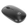 Manhattan MW3050 Wireless Optical Mouse, Black, 1200dpi, 2.4Ghz (up to 10m), USB, Ambidextrous, Three Button with Scroll Wheel, USB-A nano receiver, AA battery (included), Low friction base, 