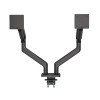 Dual Desk Mount for TV & Monitors (Full Motion Spring), For screens 13" to 45", Clamp or Grommet Assembly, VESA compatibility: 75x75 and 100x100mm - check the dimensions of the four mounting 