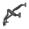 Dual Desk Mount for TV & Monitors (Full Motion Spring), For screens 13" to 45", Clamp or Grommet Assembly, VESA compatibility: 75x75 and 100x100mm - check the dimensions of the four mounting 