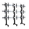 B-Tech SYSTEM X - 3 x 3 Universal Mobile Videowall Mounting System with Micro-Adjustment for 55-60" screens