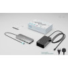 USB-C Metal Nano 3x Display Dock, 2x HDMI 1x USB-C video with Power Delivery 140W + Universal Charger 140 W