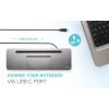 SB-C Metal Ergonomic 4K 3x Display Docking Station with Power Delivery 85 W + i-tec Universal Charger 100 W