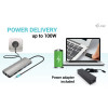 USB-C Metal Nano 2x Display Docking Station with PD 100 W + Charger 100W