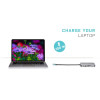 USB-C Metal Nano Dock HDMI/VGA with LAN + Charger 100W