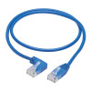 N204-S02-BL-LA Left-Angle Cat6 Gigabit Molded Slim UTP Ethernet Cable (RJ45 Left-Angle M to RJ45 M), Blue, 2 ft. (0.61 m)