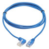 N204-S07-BL-LA Left-Angle Cat6 Gigabit Molded Slim UTP Ethernet Cable (RJ45 Left-Angle M to RJ45 M), Blue, 7 ft. (2.13 m)