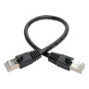 N262-001-BK Cat6a 10G Snagless Shielded STP Ethernet Cable (RJ45 M/M), PoE, Black, 1 ft. (0.31 m)