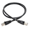 N262-002-BK Cat6a 10G Snagless Shielded STP Ethernet Cable (RJ45 M/M), PoE, Black, 2 ft. (0.61 m)