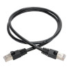 N262-003-BK Cat6a 10G Snagless Shielded STP Ethernet Cable (RJ45 M/M), PoE, Black, 3 ft. (0.91 m)