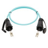 N820-01M-IND 10Gb Rigid Industrial Duplex Multimode 50/125 OM3 Fiber Patch Cable (LC/LC) - IP68, Aqua, 1 m (3 ft.)