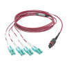 N845-03M-8L-MG 40G MTP/MPO to 4xLC Fan-Out OM4 Plenum-Rated Fiber Optic Cable, 40GBASE-SR4, Push/Pull Tabs, Magenta, 3 m
