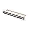 N062-024-KJ-SH 24-Port 1U Rack-Mount Shielded Blank Keystone/Multimedia Patch Panel, RJ45 Ethernet, USB, HDMI, Cat5e/6