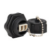 N455-BC01-IND Rigid Industrial IP68 Duplex Multimode Fiber Coupler (LC/LC) with Dust Cap, 10G Ethernet