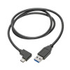 U428-003-CRA USB-C to USB-A Cable (M/M), Right-Angle C, USB 3.2 Gen 1 (5 Gbps), Thunderbolt 3 Compatible, 3 ft. (0.91 m)