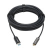 U428F-10M-D321 USB-A to USB-C AOC Cable (M/M) - USB 3.2 Gen 2 (10Gbps) Plenum-Rated Fiber Active Optical - Data Only, Backward Compatible, Black, 10 m (33 ft.)