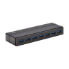 U360-007-INT 7-Port USB-A Mini Hub - USB 3.x (5Gbps), International Plug Adapters