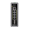 NGI-M08C4POE8-2 8-Port Managed Industrial Gigabit Ethernet Switch - Layer 2, 1 Gbps, PoE+ 30W, 4 GbE SFP Ports, -40Â° to 75Â°C, DIN Mount