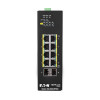 Tripp Lite NGI-S08C2POE8 8-Port Lite Managed Industrial Gigabit Ethernet Switch - 10/100/1000 Mbps, PoE+ 30W, 2 GbE SFP Slots, -10° to 60°C, DIN Mount