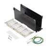 N063-008-ENC 8-Port Metal DIN-Rail Mounting Keystone Patch Panel with Grounding, Black/Silver, TAA