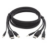 DisplayPort KVM Cable Kit, 3 in 1 - 4K DisplayPort, USB, 3.5 mm Audio (3xM/3xM), 4:4:4, 1.83 m, Black