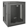 SRW15US SmartRack 15U Low-Profile Switch-Depth Wall-Mount Half-Height Rack Enclosure, Hinged Back