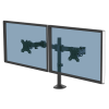 Fellowes Dual Monitor Arm - Reflex Dual Monitor Mount for 8KG 27 Inch Screens - Adjustable Monitor Desk Mount - Tilt 45Â° Pan 180Â° Rotation 360Â°, VESA 75 x 75/100 x 100 - Black